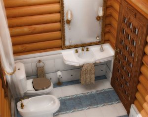 Дизайн ванной комнаты деревянного дома